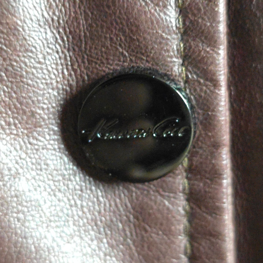 Kenneth Cole Reaction Brown Leather Jacket Women's Medium Belted Moto Zip Cuffs - Picture 7 of 15